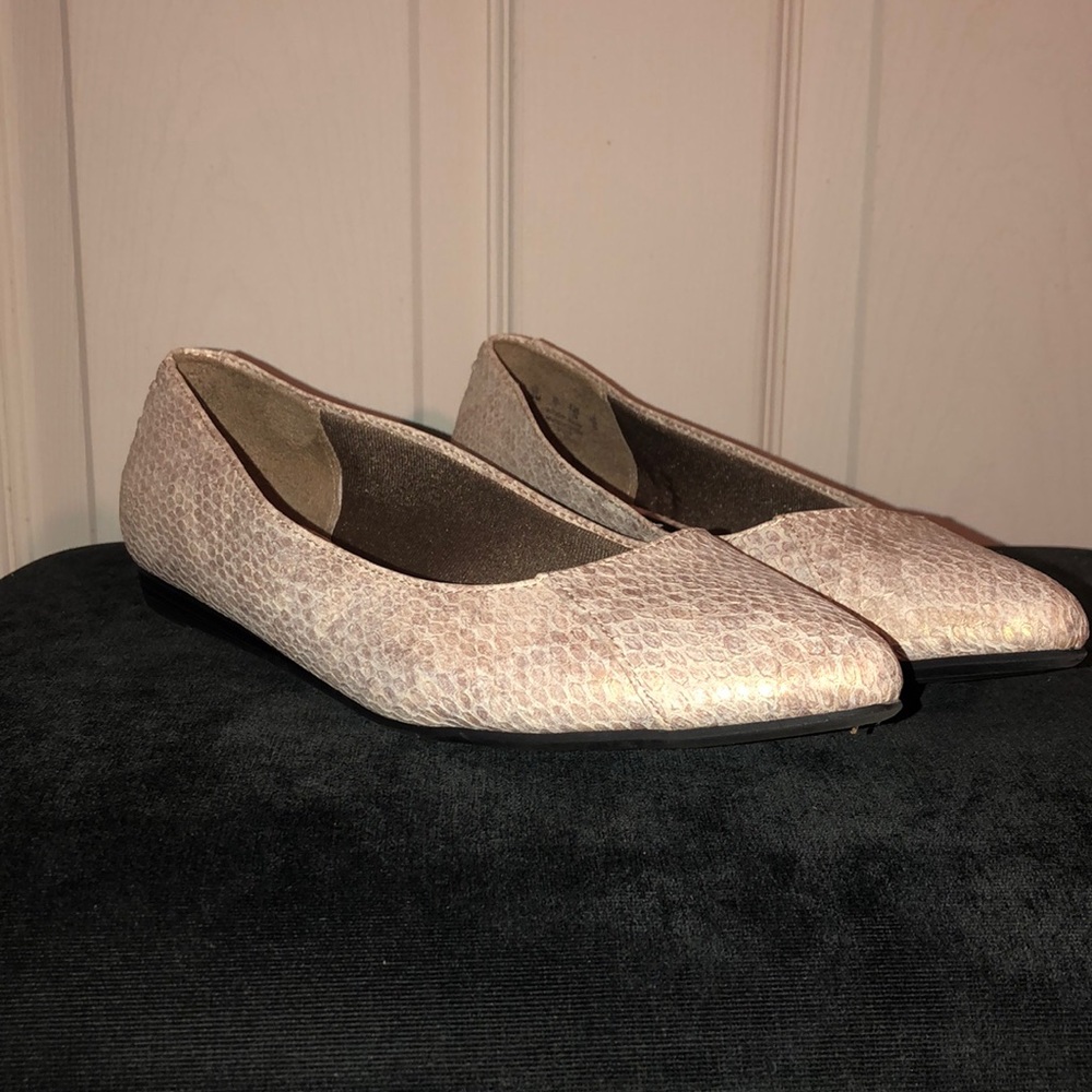 Bronze - Rose Gold snakeskin flats